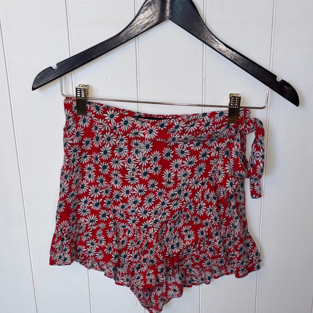 Zara red wrap around shorts! XS